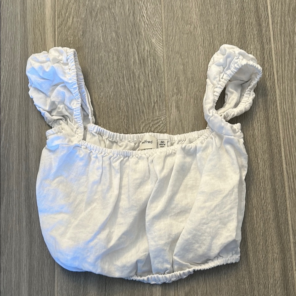 White Puff Sleeve Crop Top